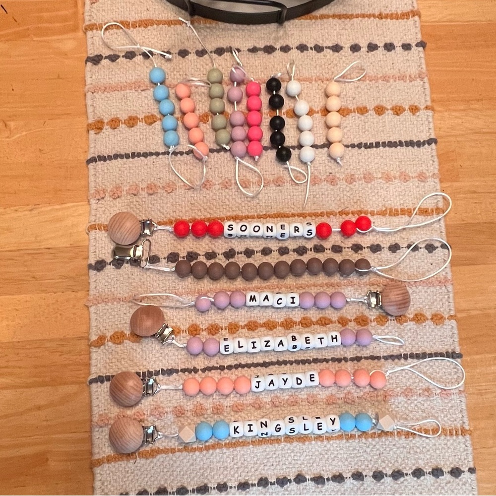 Colorful Beaded Pacifier Clips
